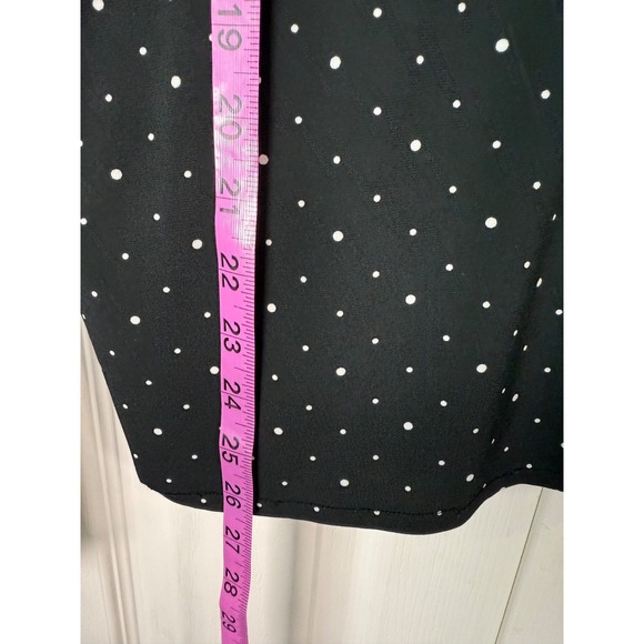 Banana Republic Womens Blouse Small Black White Polka Dot Long Sleeve Surplice V - Picture 4 of 6